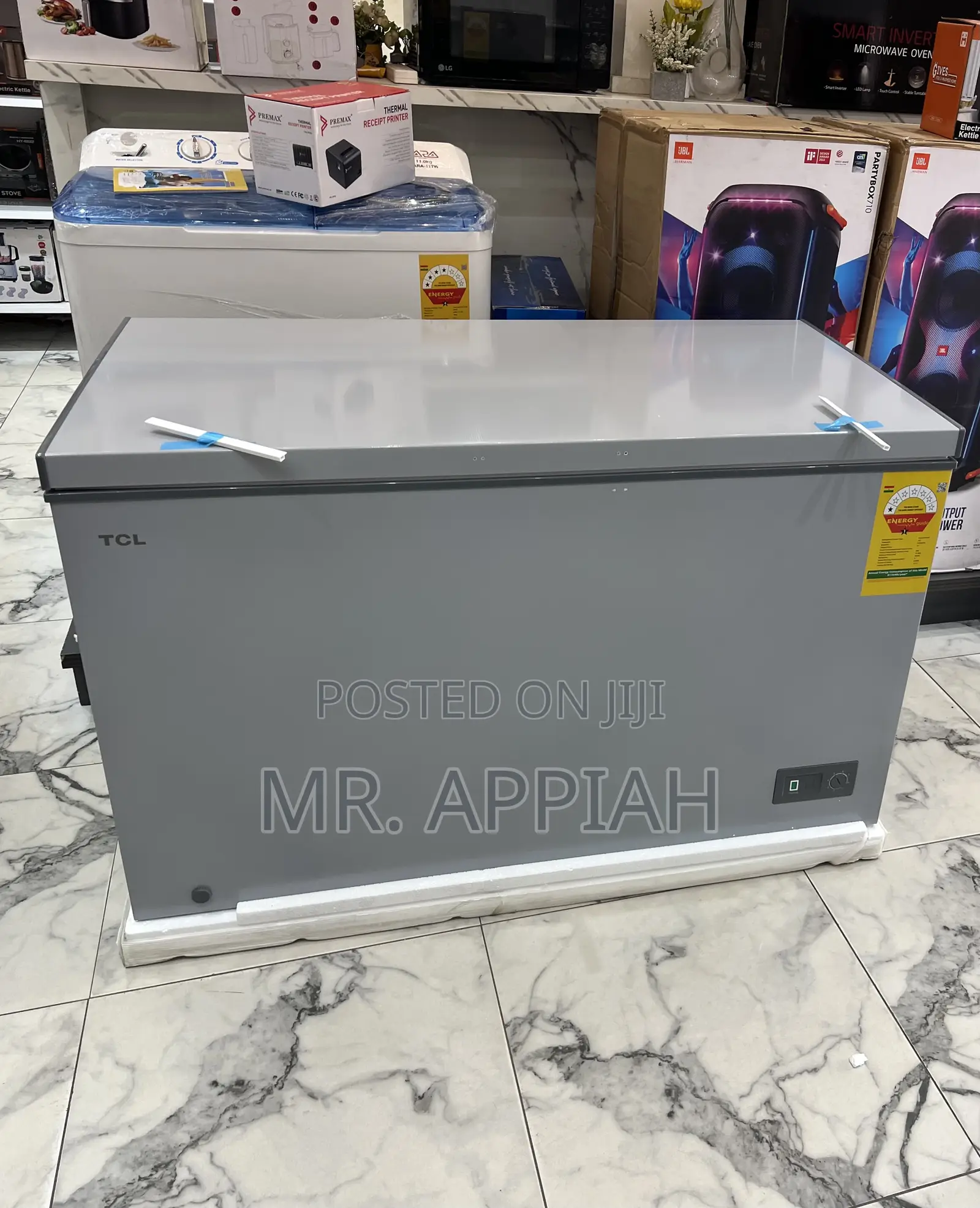 Fast Chilling TCL 380liters Single Door Chest Freezer(Gray) 