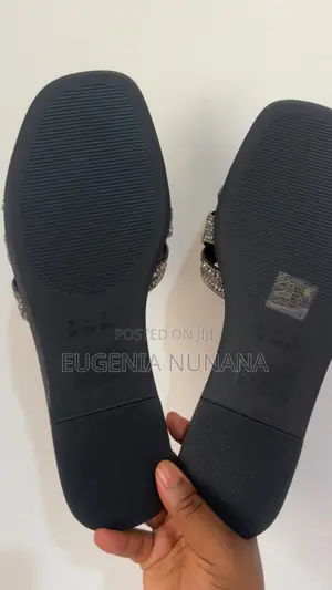 Primark Rhinestone Knotted Black Slides – Sparkly Summer Sandals