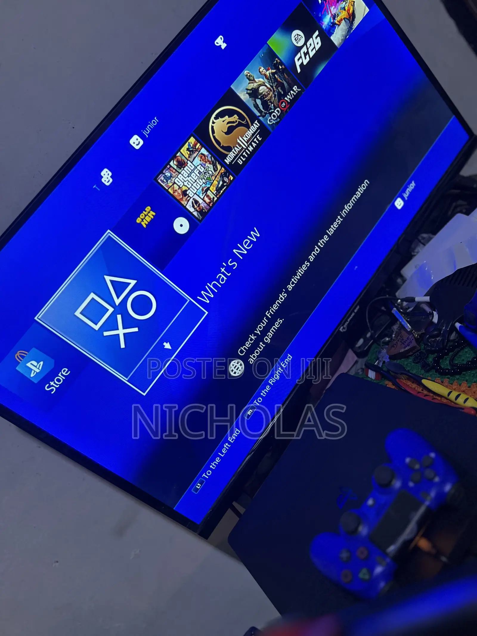 Ps4 Slim 1t,2gaming Pad and 6games Installed