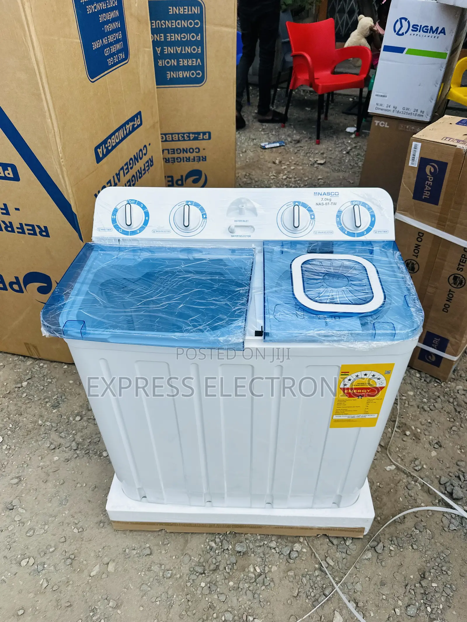 Lovely New White Semi Automatic Washing Machine Nasco 7kg