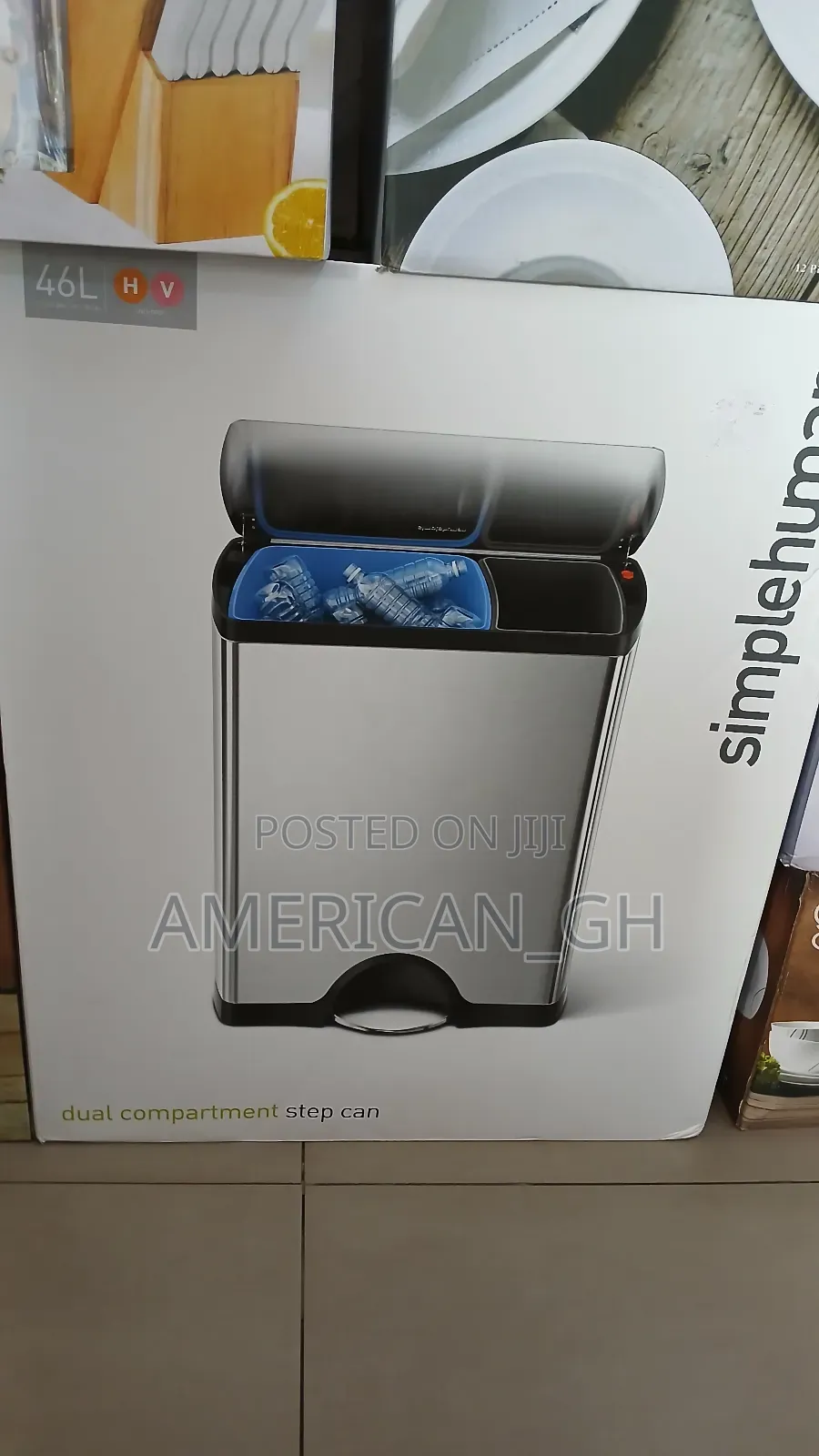 Simple Human Dual Compartment Step Can, 46l