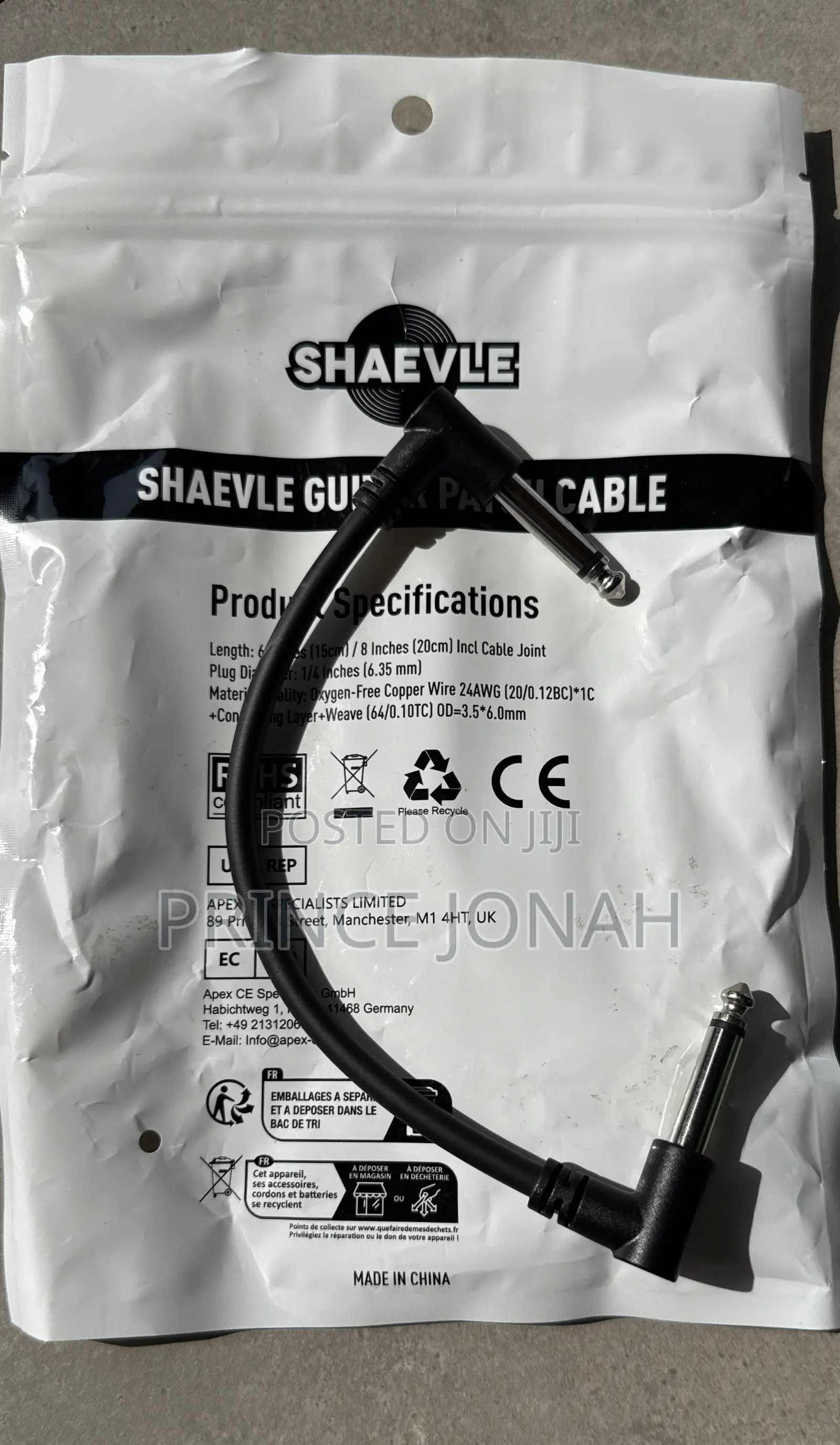 Shaevle 6 Inch Guitar Effect Pedal Patch Cables Black