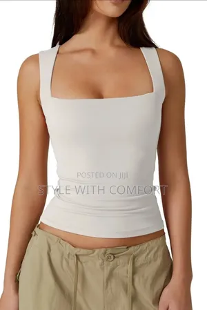 Square Neck Ladies Top. Double Layered. Extra Large.