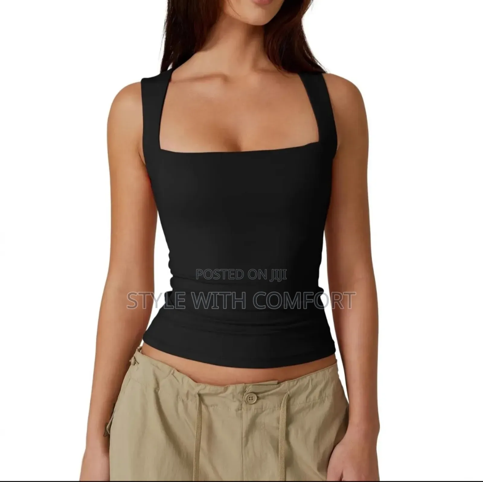 Square Neck Ladies Top. Double Layered. Extra Large.