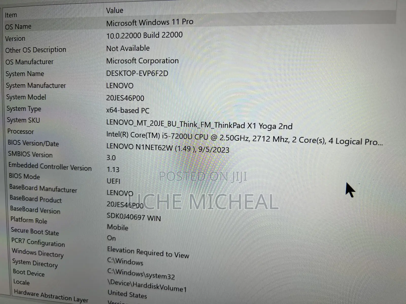 Laptop Lenovo ThinkPad X1 Carbon 8GB Intel Core I5 SSD 256GB