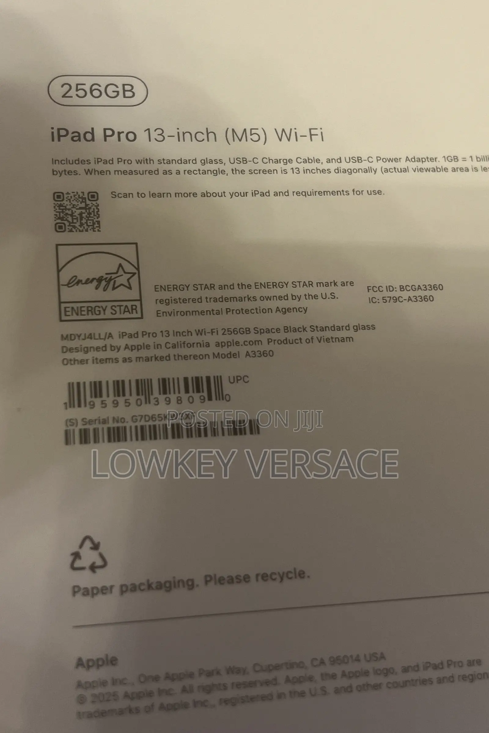 New Apple iPad Pro 13 (2025) 256 GB Black
