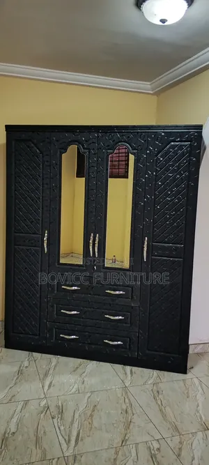 Black 4 Doors Wardrobe