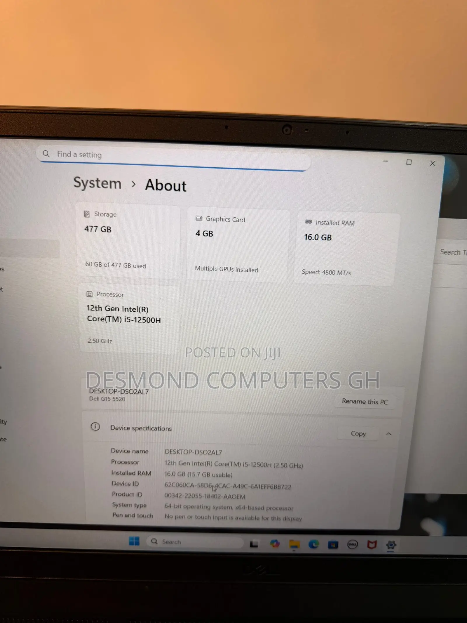 Laptop Dell G15 5535 16GB Intel Core I5 SSD 512GB