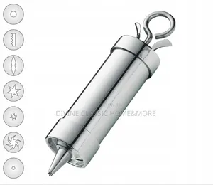 Küchenprofi Piping Syringe With 7 Various Tips, 200ml Stainless Steel