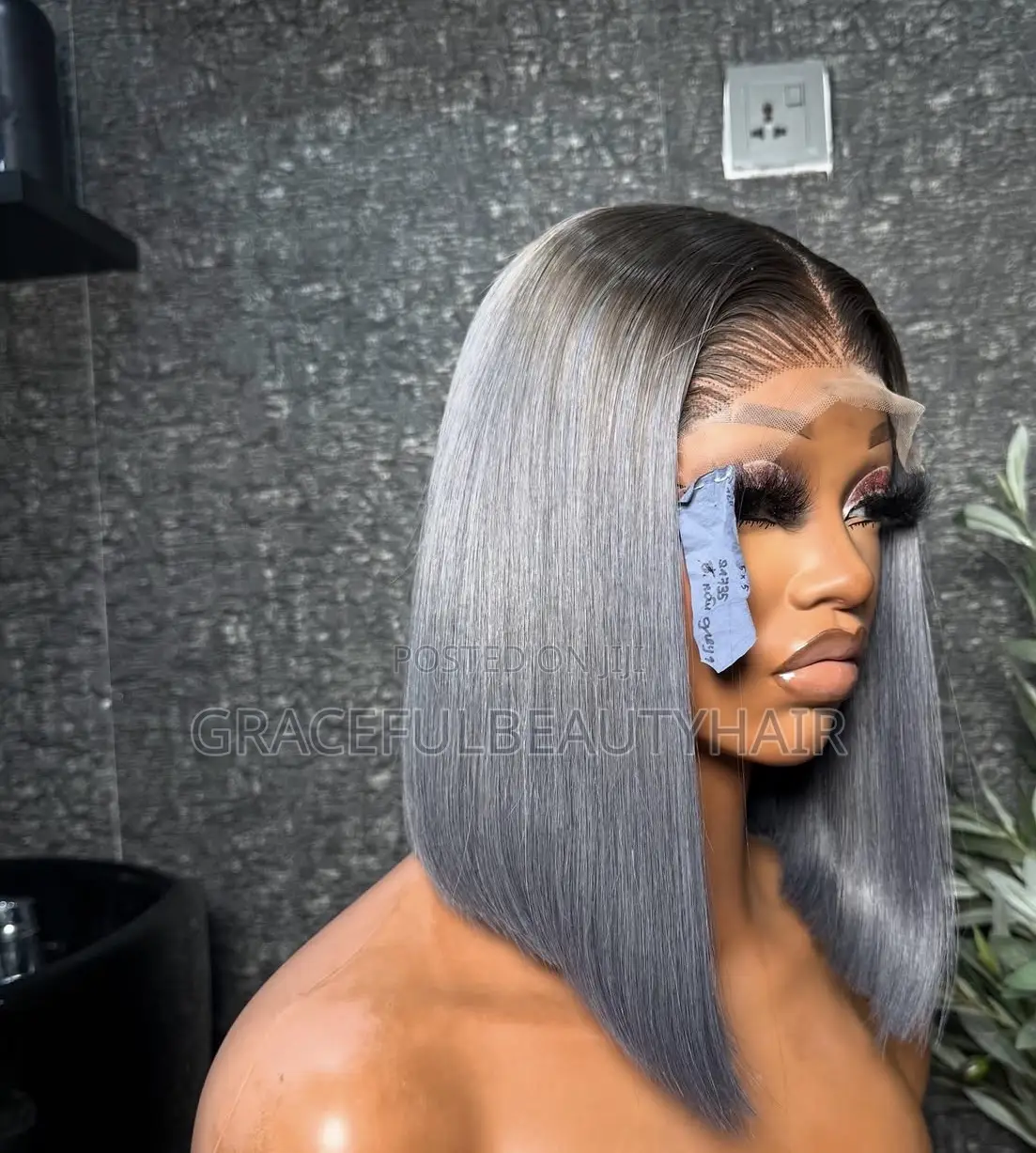 10 Inches Gray Color Vietnamese SDD Bone Straight With 5x5 Closure