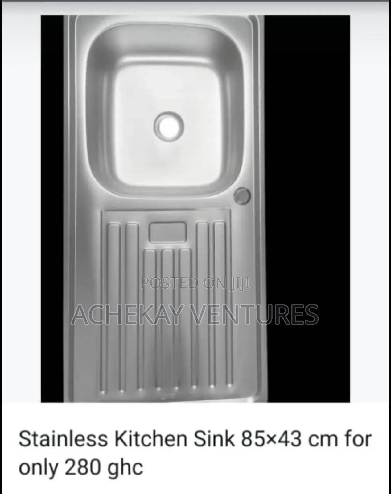 Stainless Steel Kitchen Sink (85 × 43 Cm)