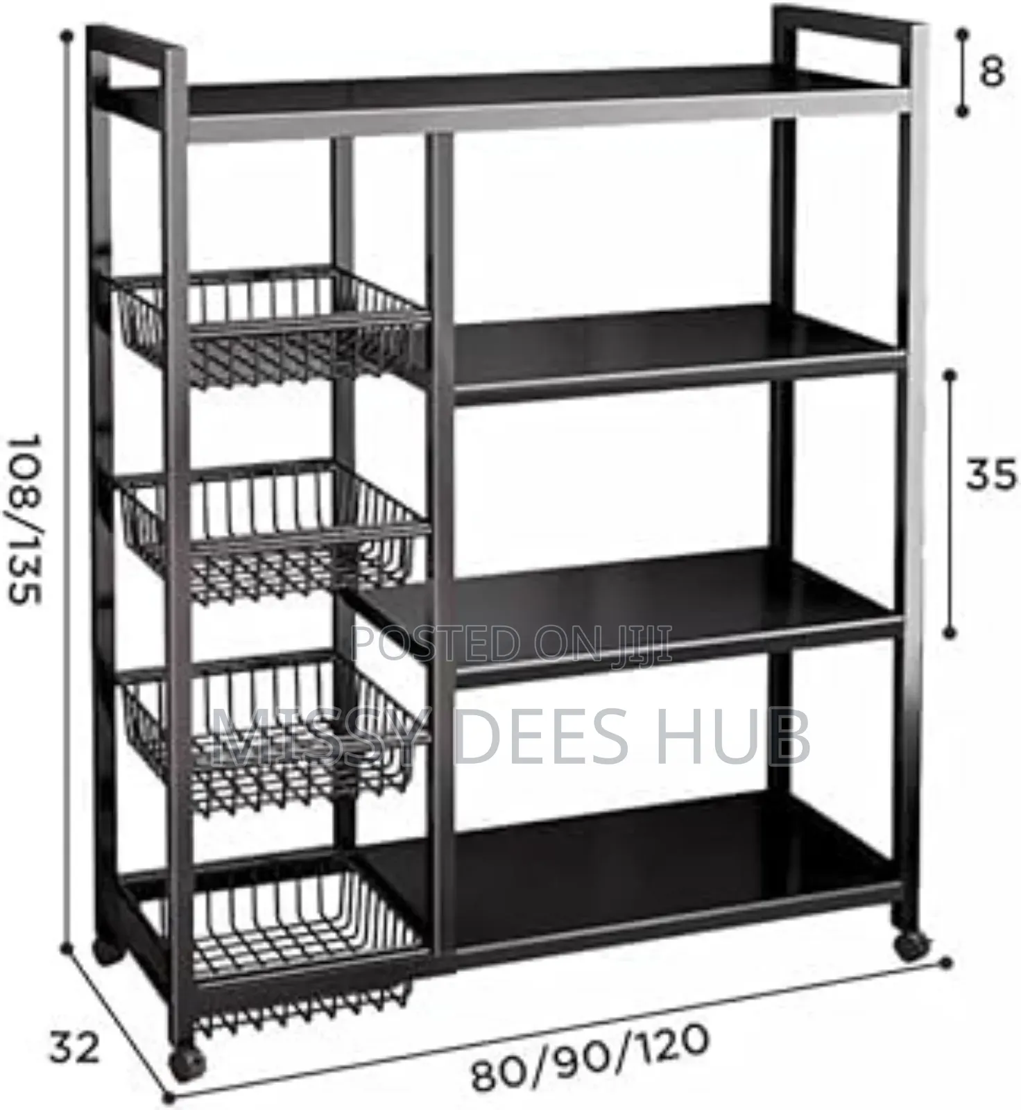 4 Tier Storage Rack With 4 Baskets