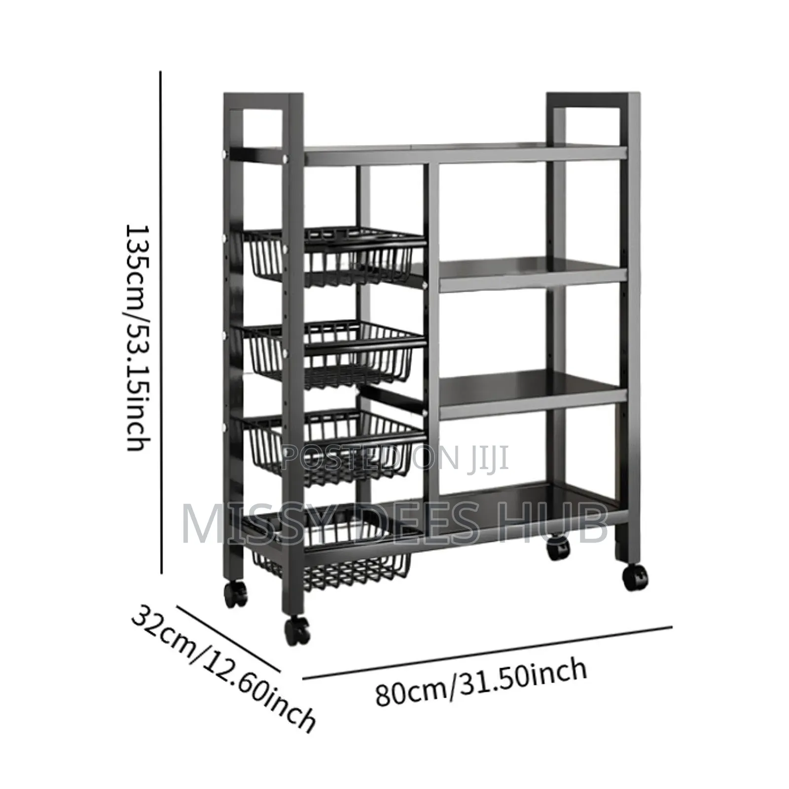4 Tier Storage Rack With 4 Baskets