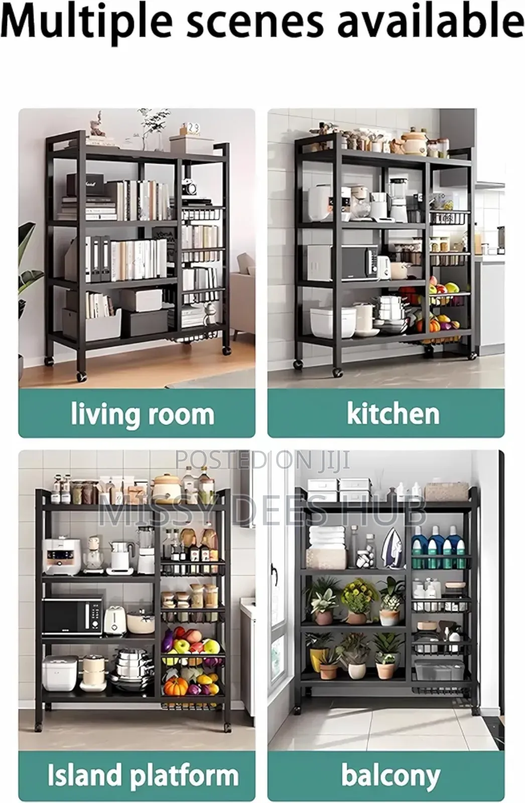 4 Tier Storage Rack With 4 Baskets