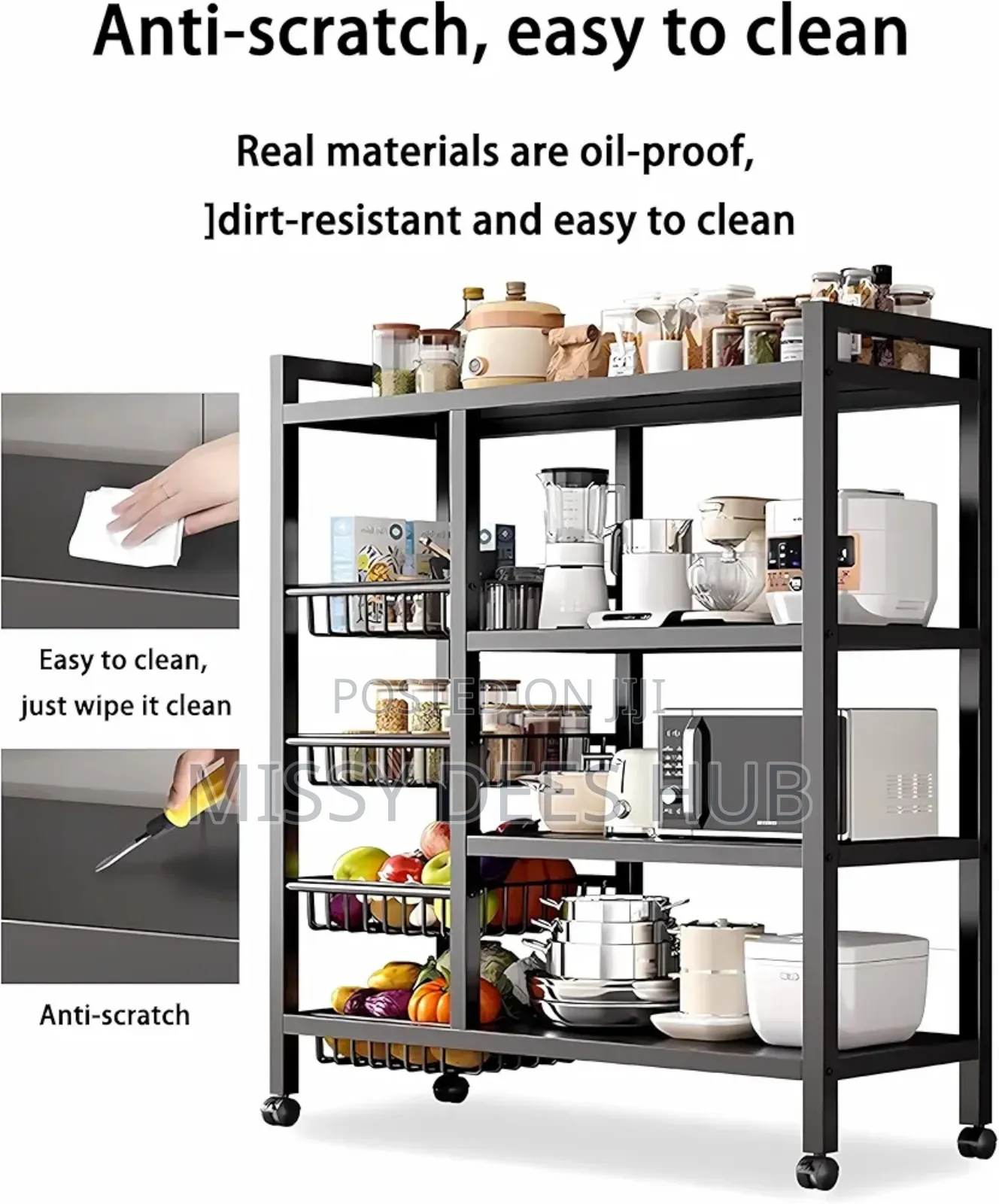 4 Tier Storage Rack With 4 Baskets