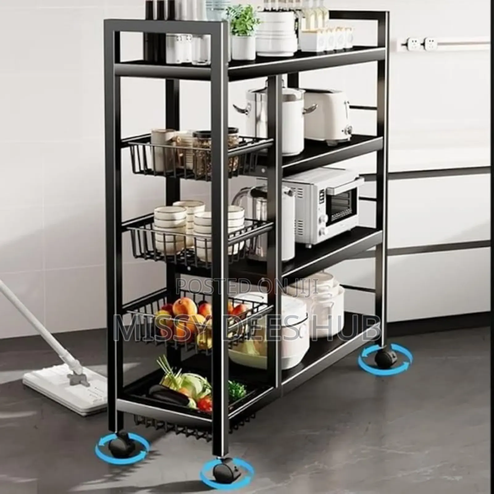 4 Tier Storage Rack With 4 Baskets