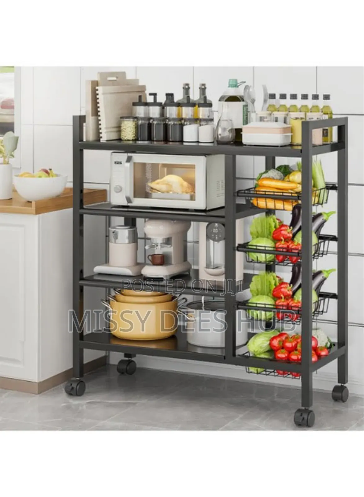 4 Tier Storage Rack With 4 Baskets
