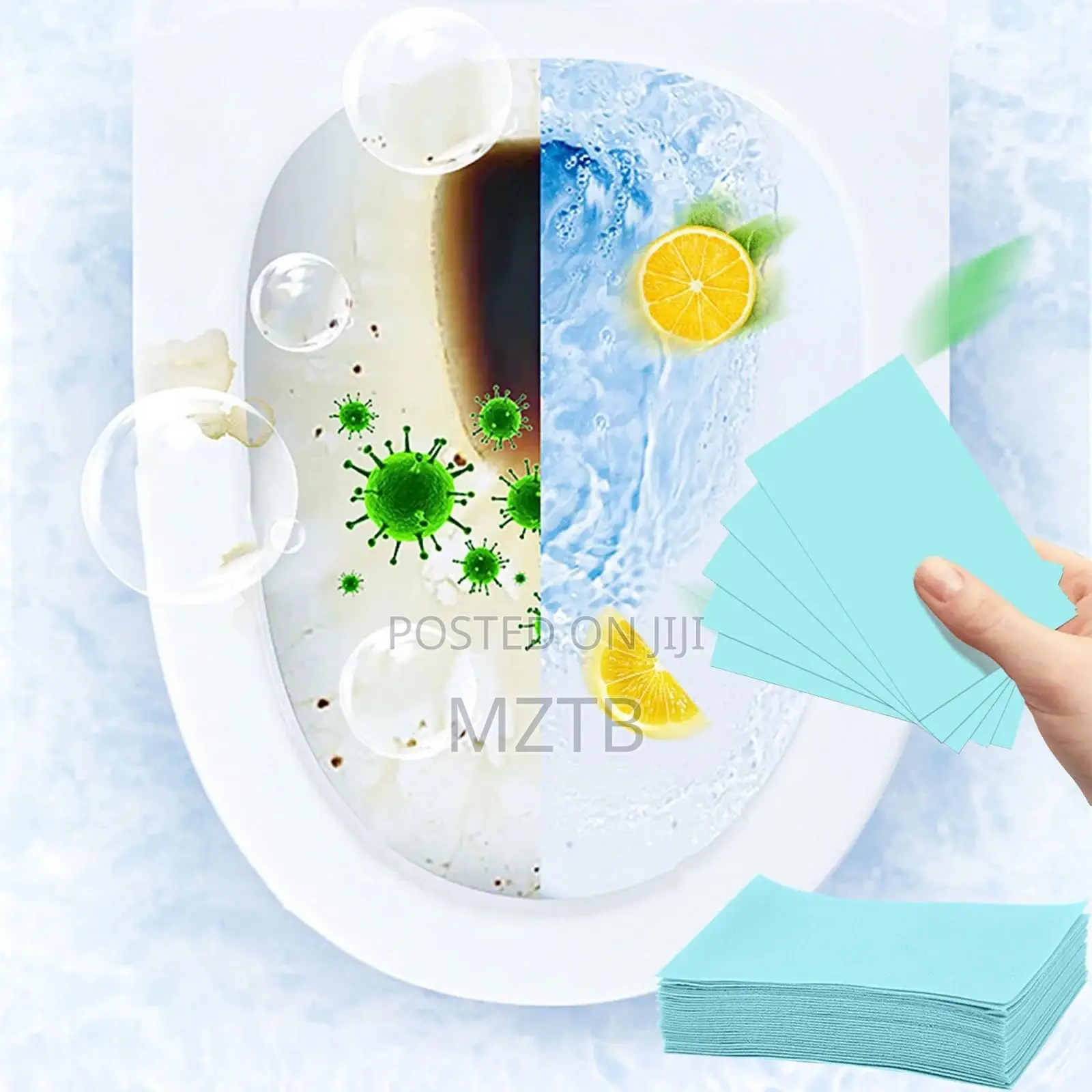 Toilet Bowl Cleaning Detergent Strips - 30 Blue Strips