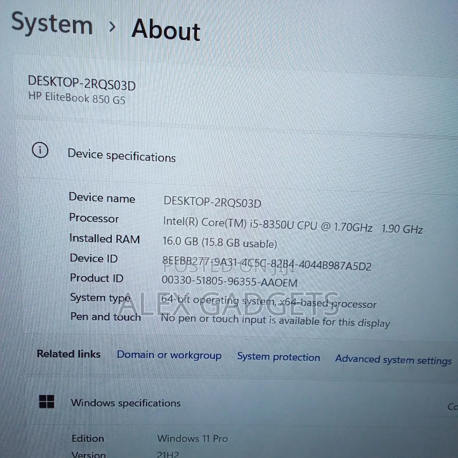 Laptop HP EliteBook 850 G5 16GB Intel Core I5 SSD 256GB