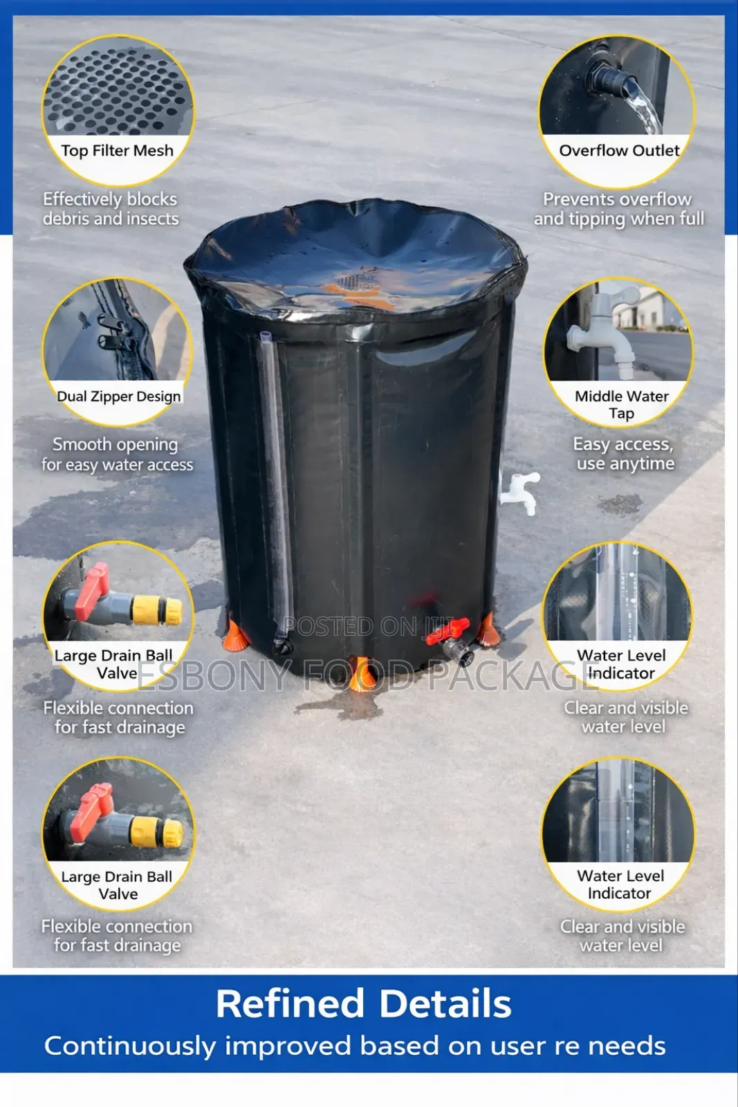 Portable PVC Water Storage Barrel (500l)