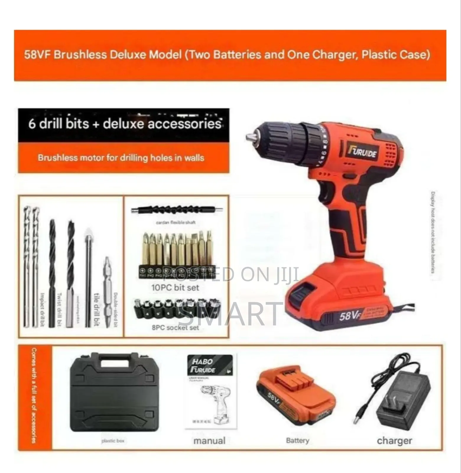 58vf/58vf Multi-Function Rechargeable Drill and Screw Machine Set