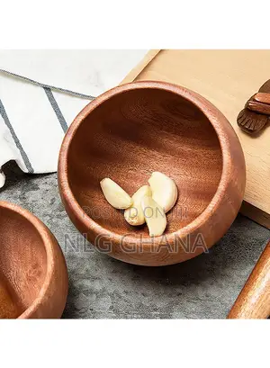 Wooden Mortar Pestle Garlic Masher Hand Grinder Crusher Ntr24015