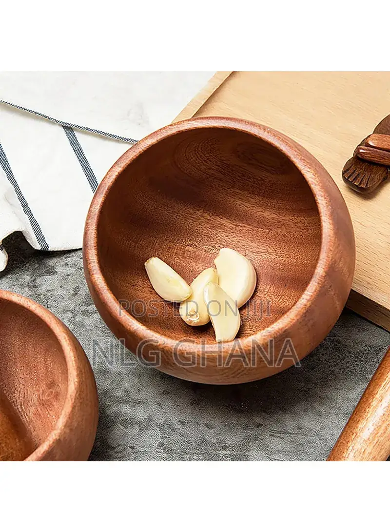 Wooden Mortar Pestle Garlic Masher Hand Grinder Crusher Ntr24015