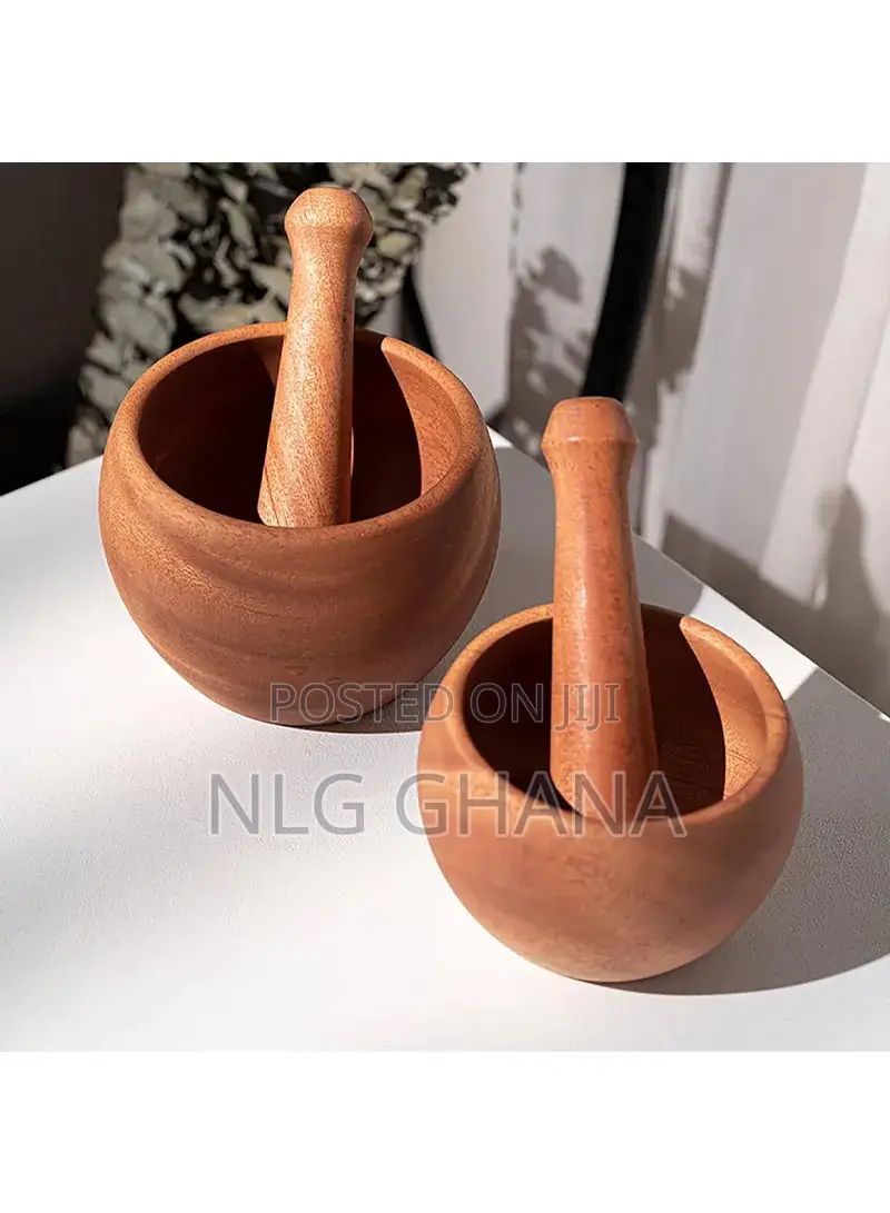 Wooden Mortar Pestle Garlic Masher Hand Grinder Crusher Ntr24015