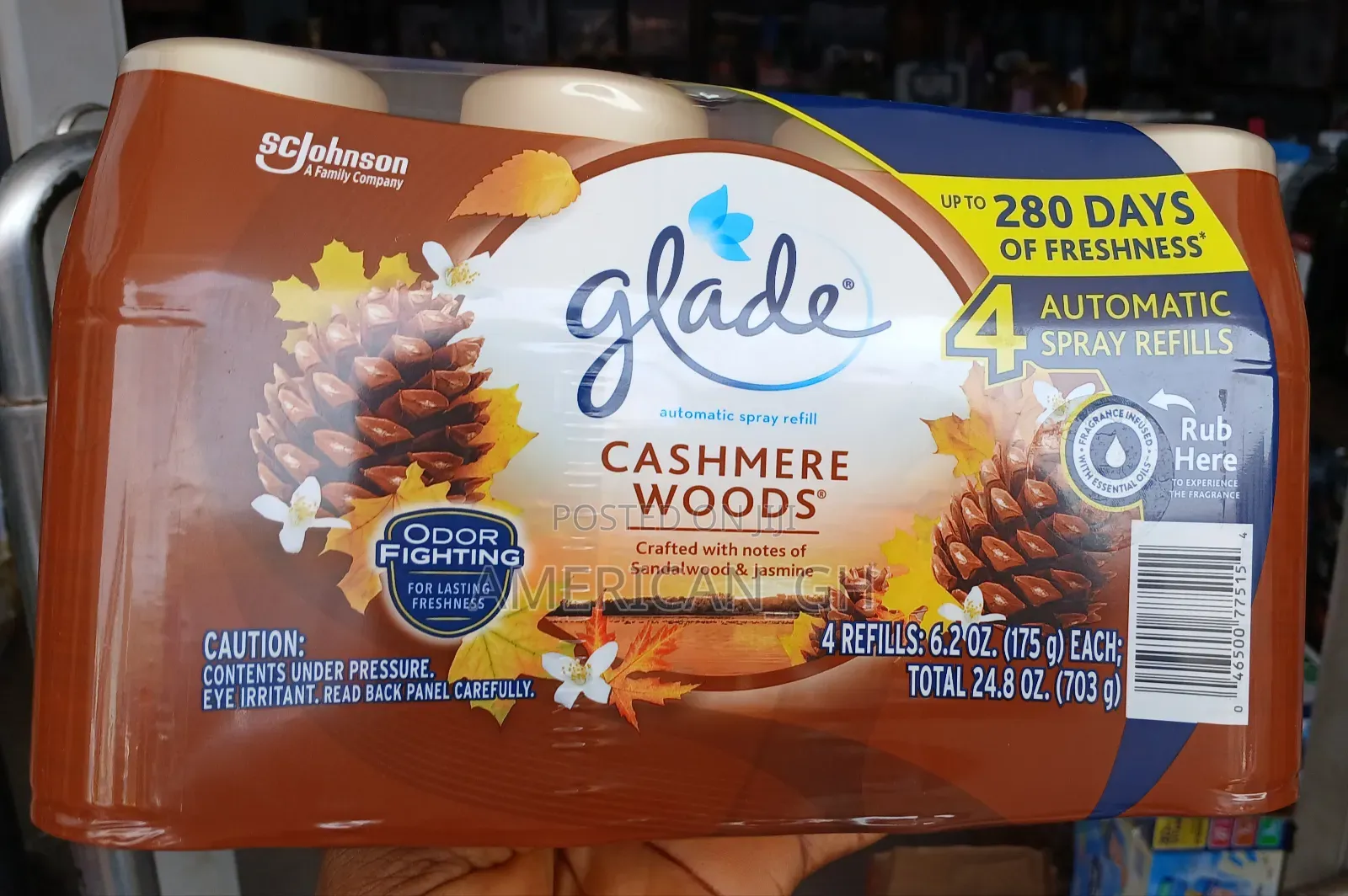 Glade Authomatic Refill, Cashmere Woods / Aqua Waves