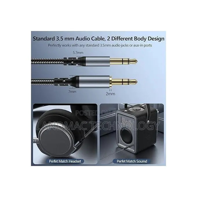 Male to Male Cable Audio Aux Cord