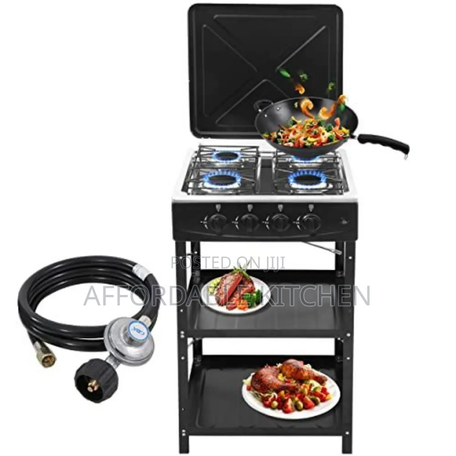 4 Burner Gas Stove With Storage Space