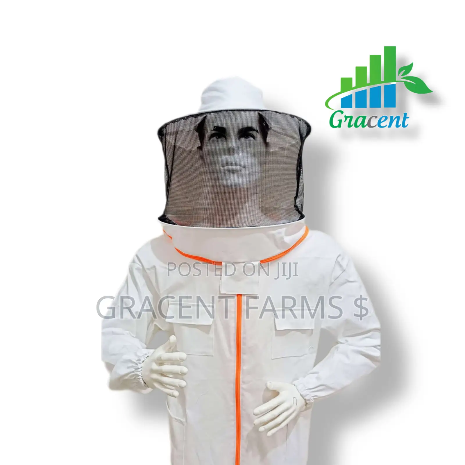 2-zipper Off-white Cowboy Style Beekeepers' Jumpsuit