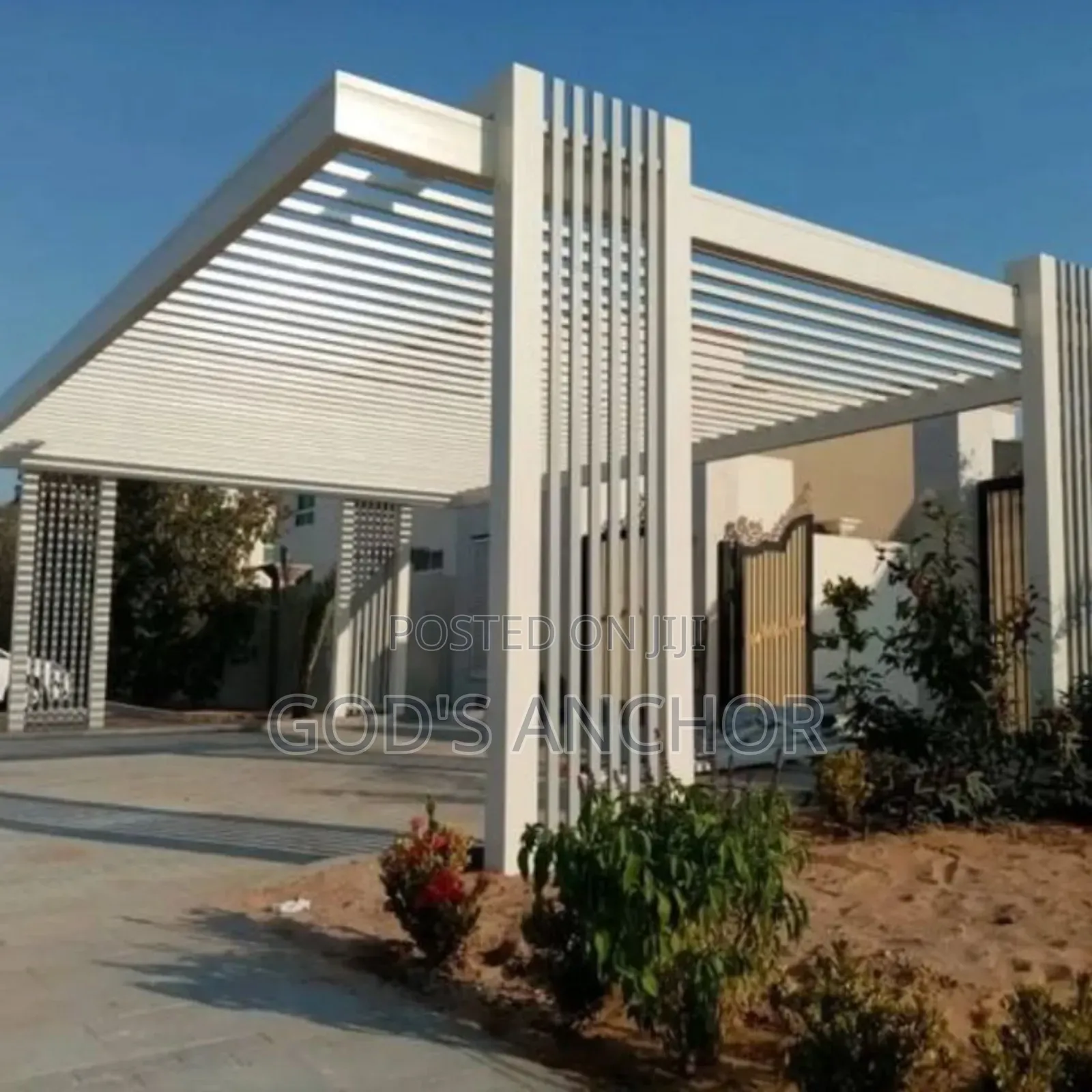 20 Feet by 14 Feet Thick Galvanise Metal Design Pergola Canopy Fab.