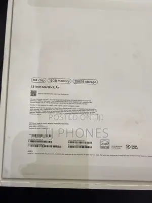 New Laptop Apple MacBook Air 2025 M4 13-inch 16GB Apple M4 SSD 256GB