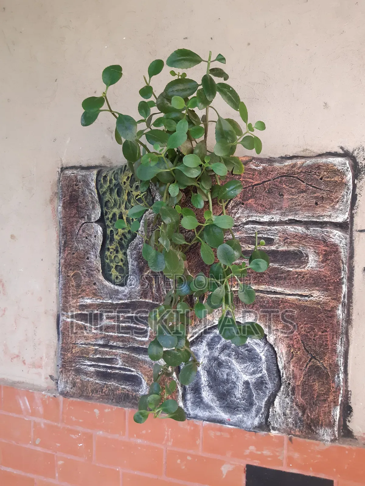 Decorated Flowerpot on Wall