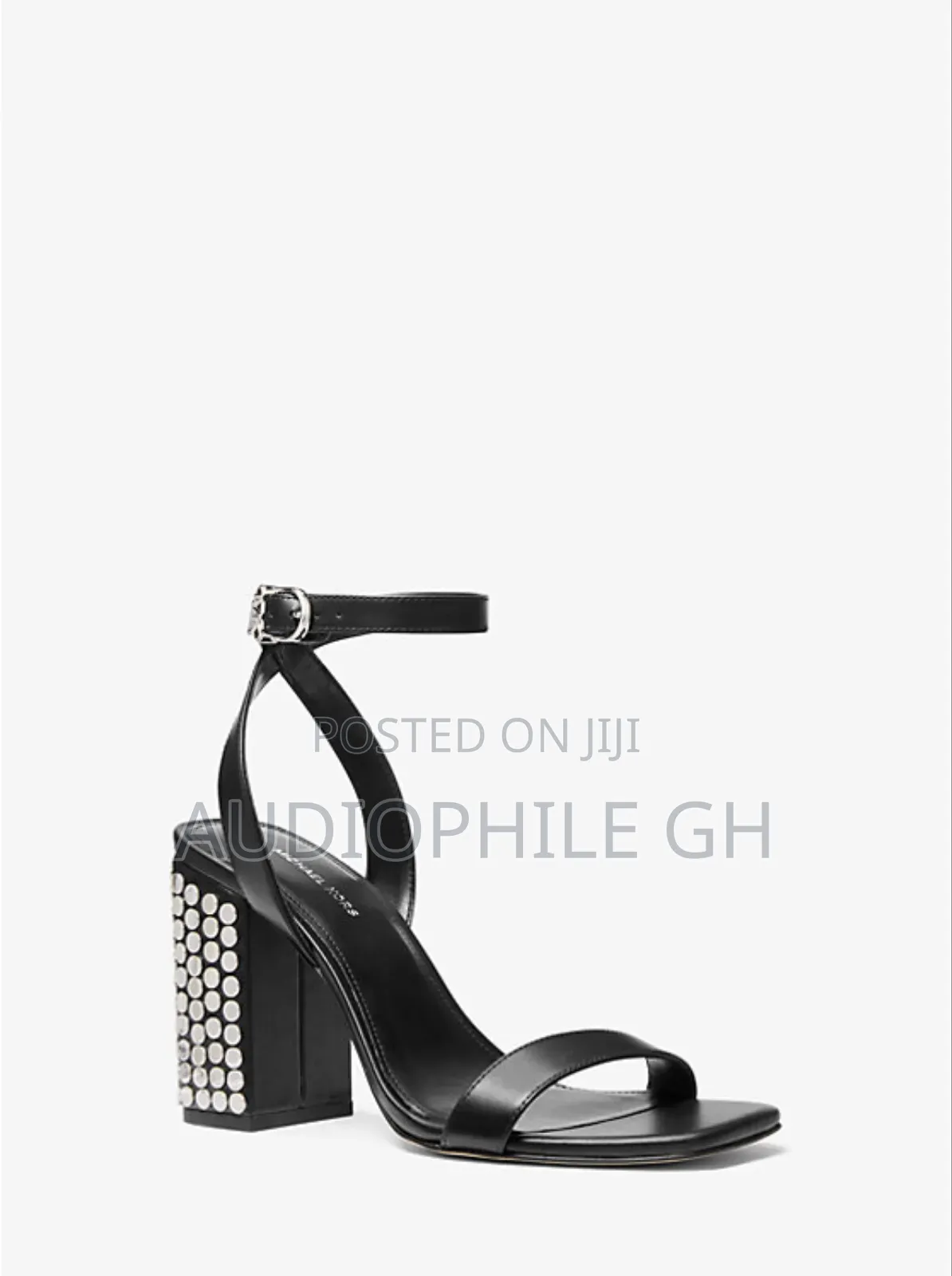 Michael Kors Merriam Studded Leather Block Heel Sandal