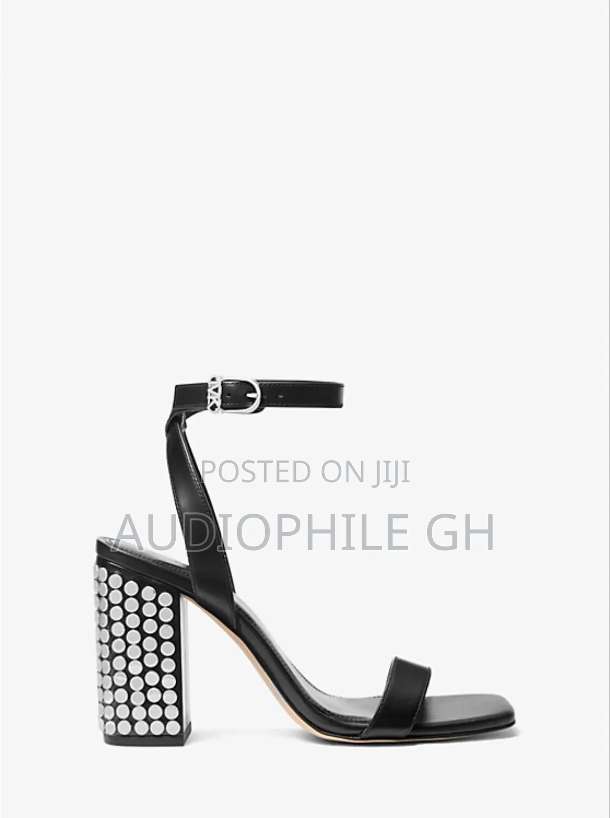 Michael Kors Merriam Studded Leather Block Heel Sandal