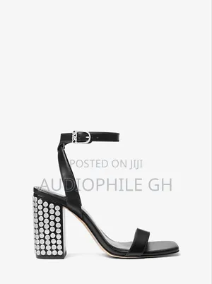 Michael Kors Merriam Studded Leather Block Heel Sandal