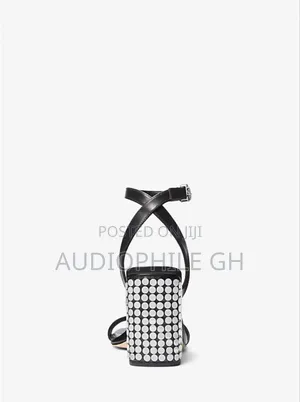 Michael Kors Merriam Studded Leather Block Heel Sandal