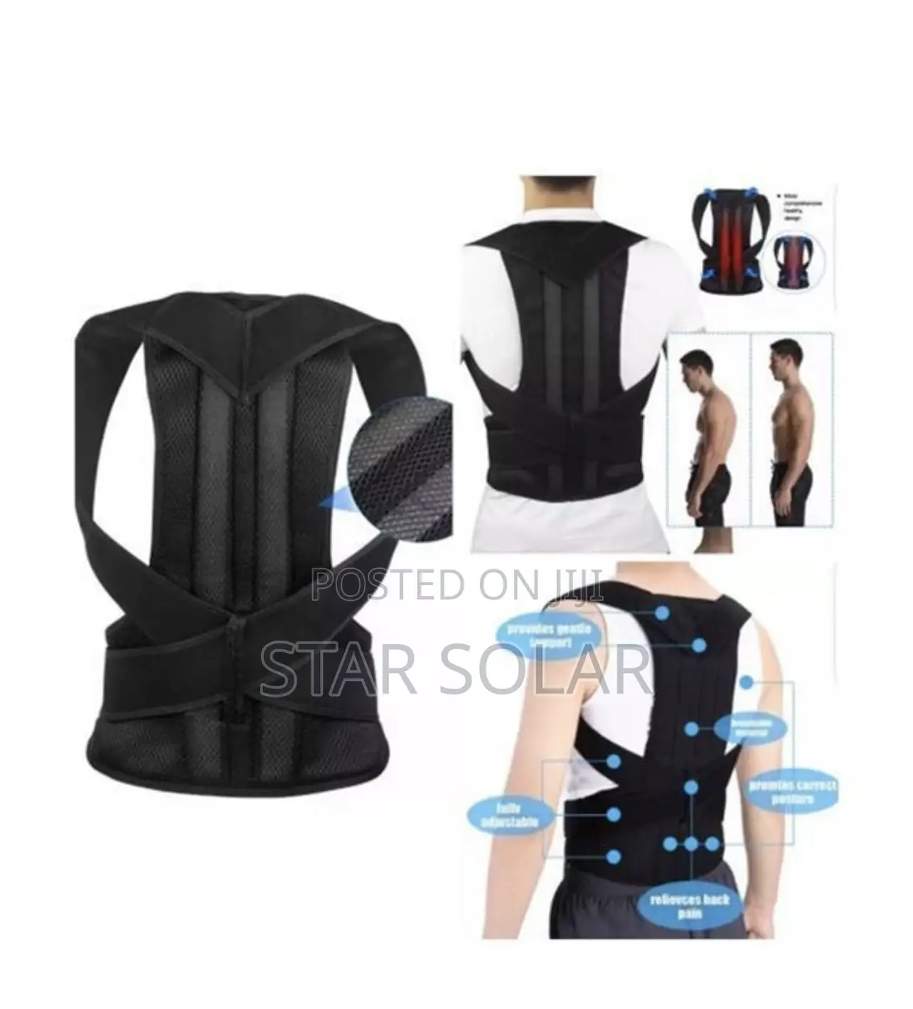 Adjustable Back and Lumbar Posture Support Belt for Men/ Women