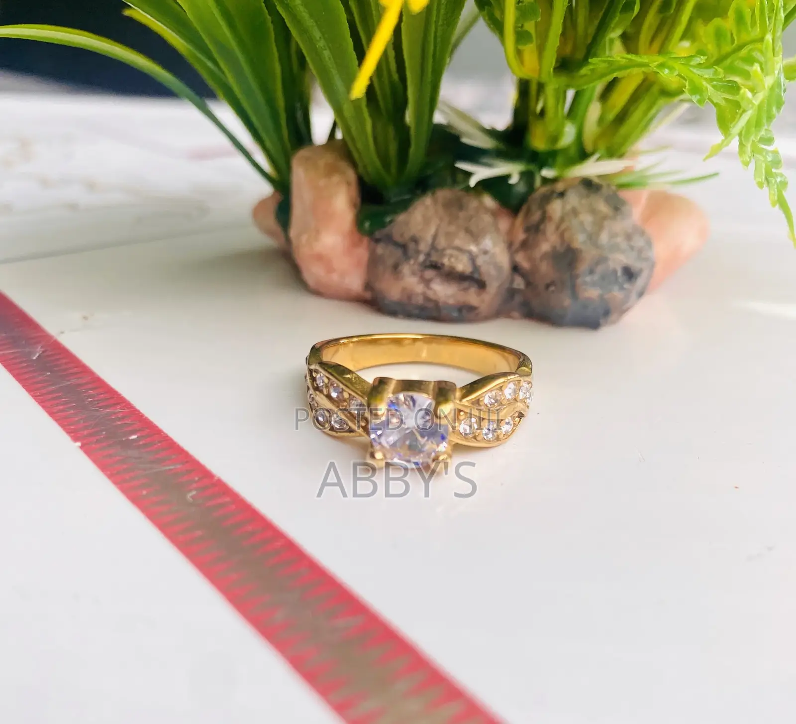 Premium Zirconia Gold Engagement/Promise Ring