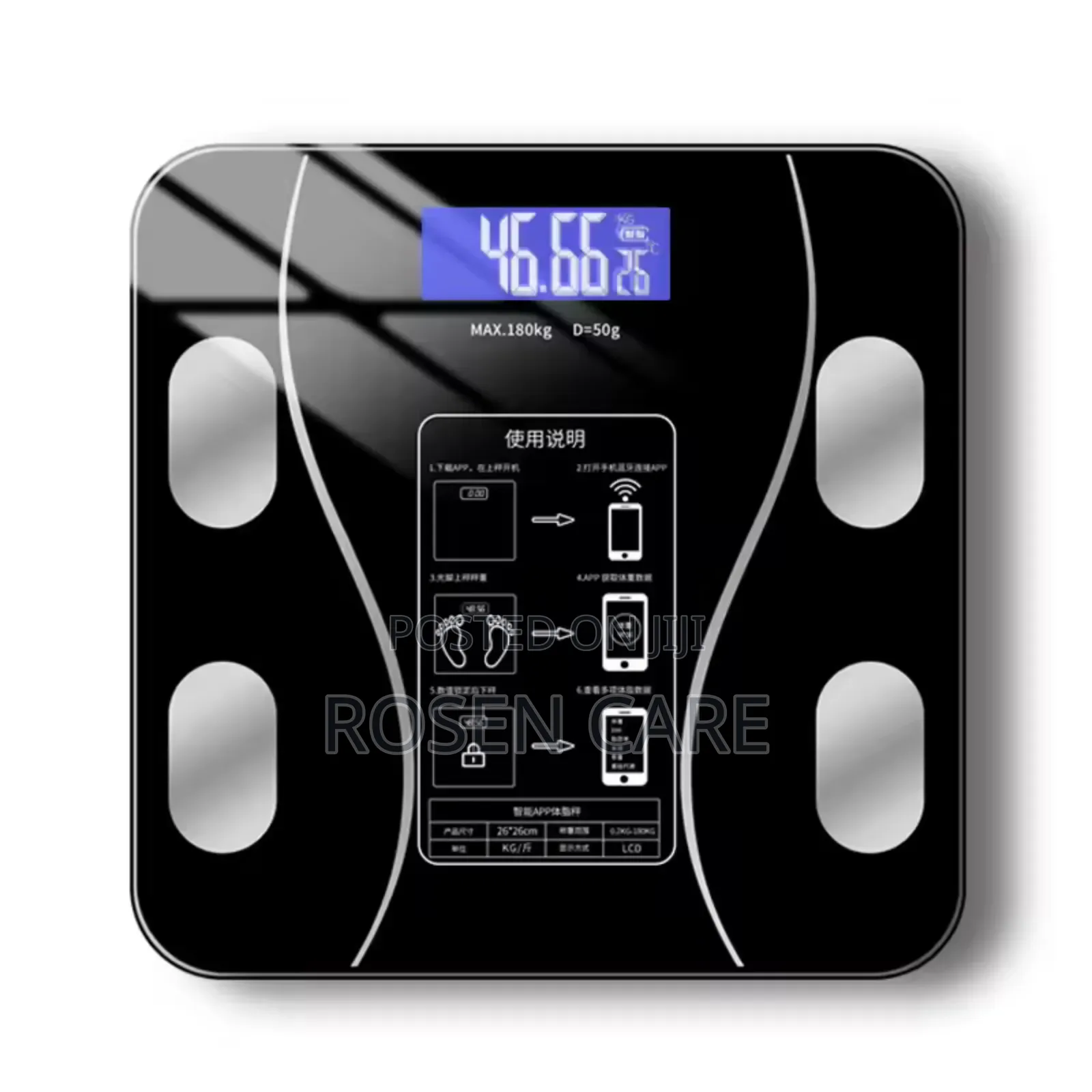Advanced Smart Bluetooth Body Fat Weighing Weight Up To 180kg
