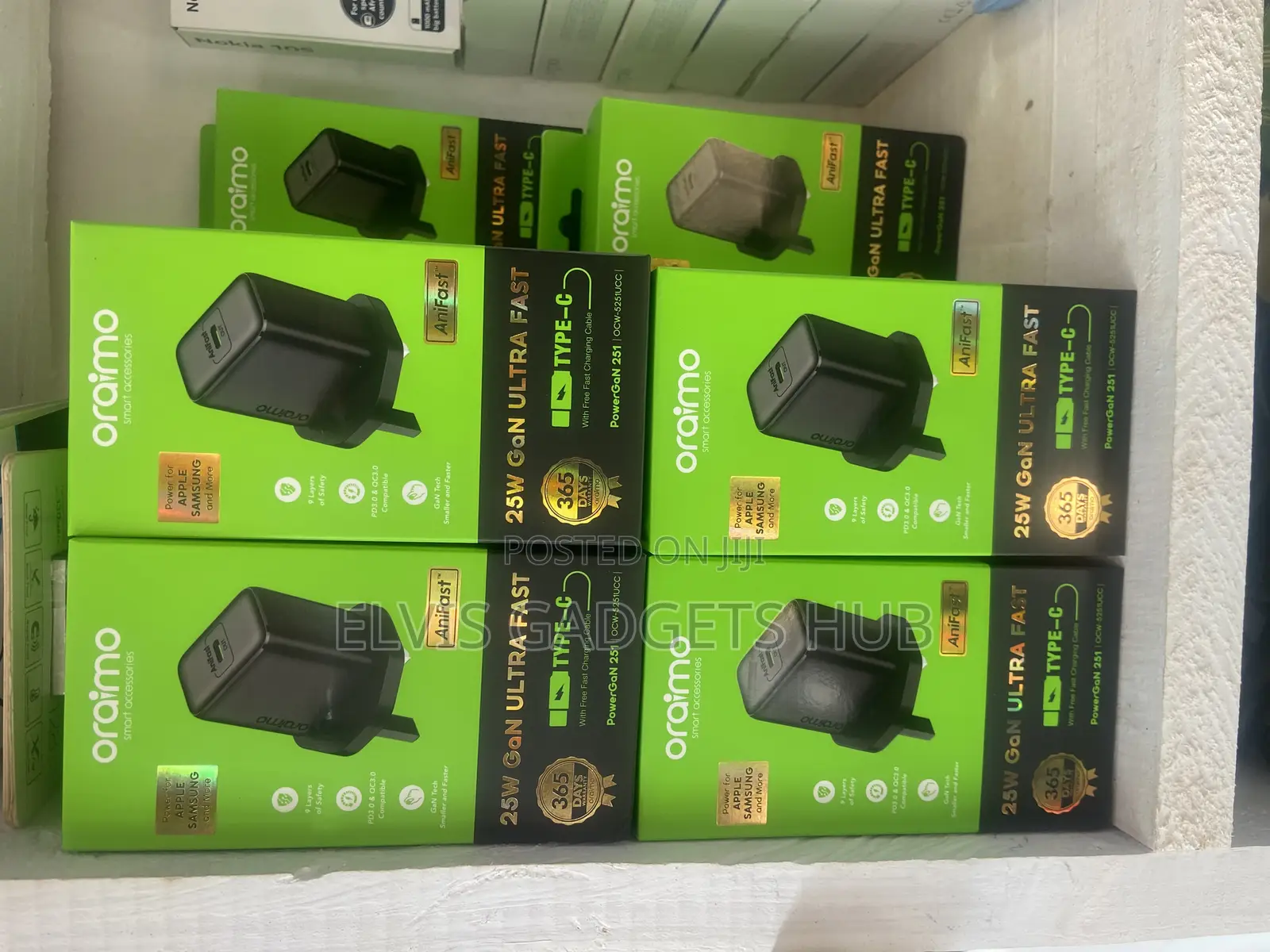 Oraimo 25w Gan Ultra Fast Type C-C Charger