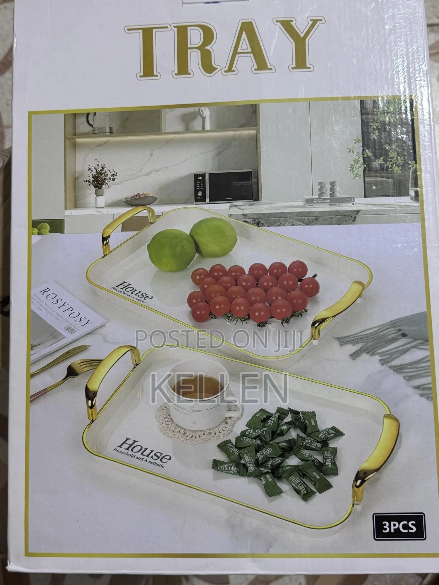 3pcs Plastic Serving Tray