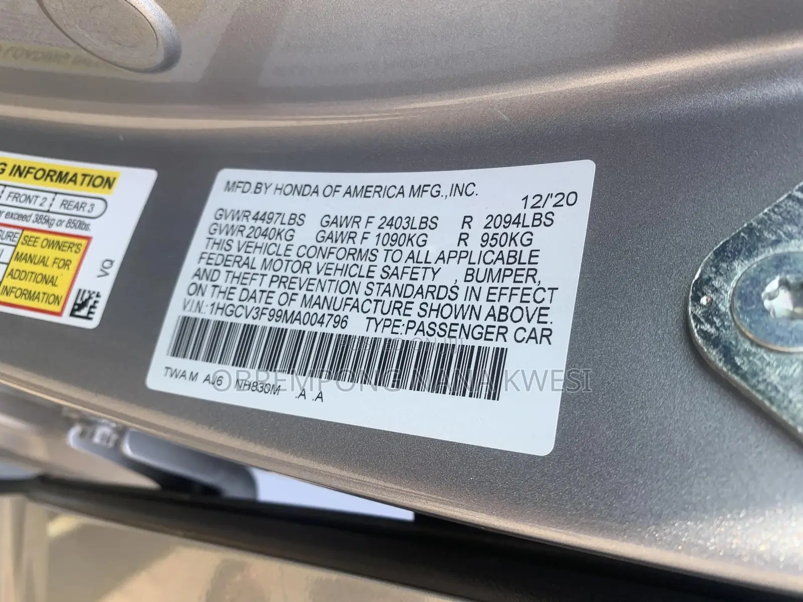Honda Accord Touring 2.0T 2022 Silver