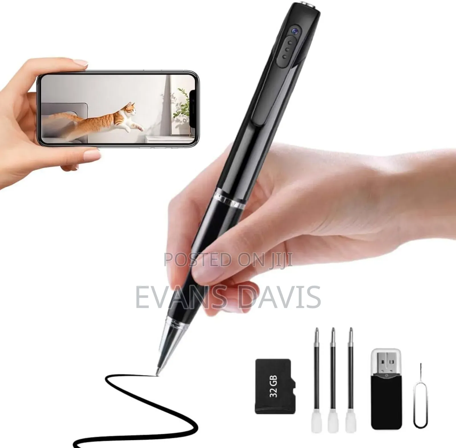Pen Video and Audio Camera With 32gb Memory Card