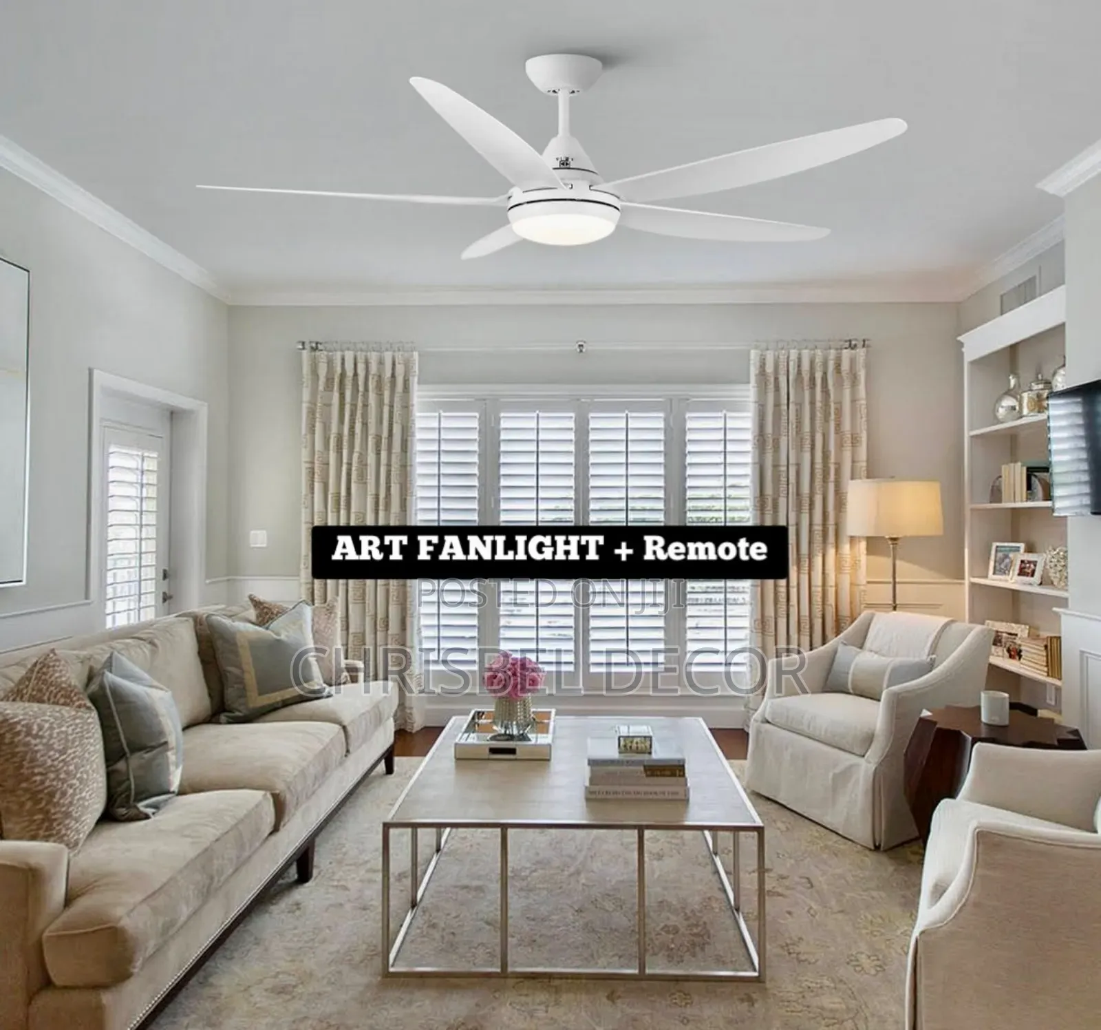 Modern Art Ceiling Fanlight With Remote Control.
