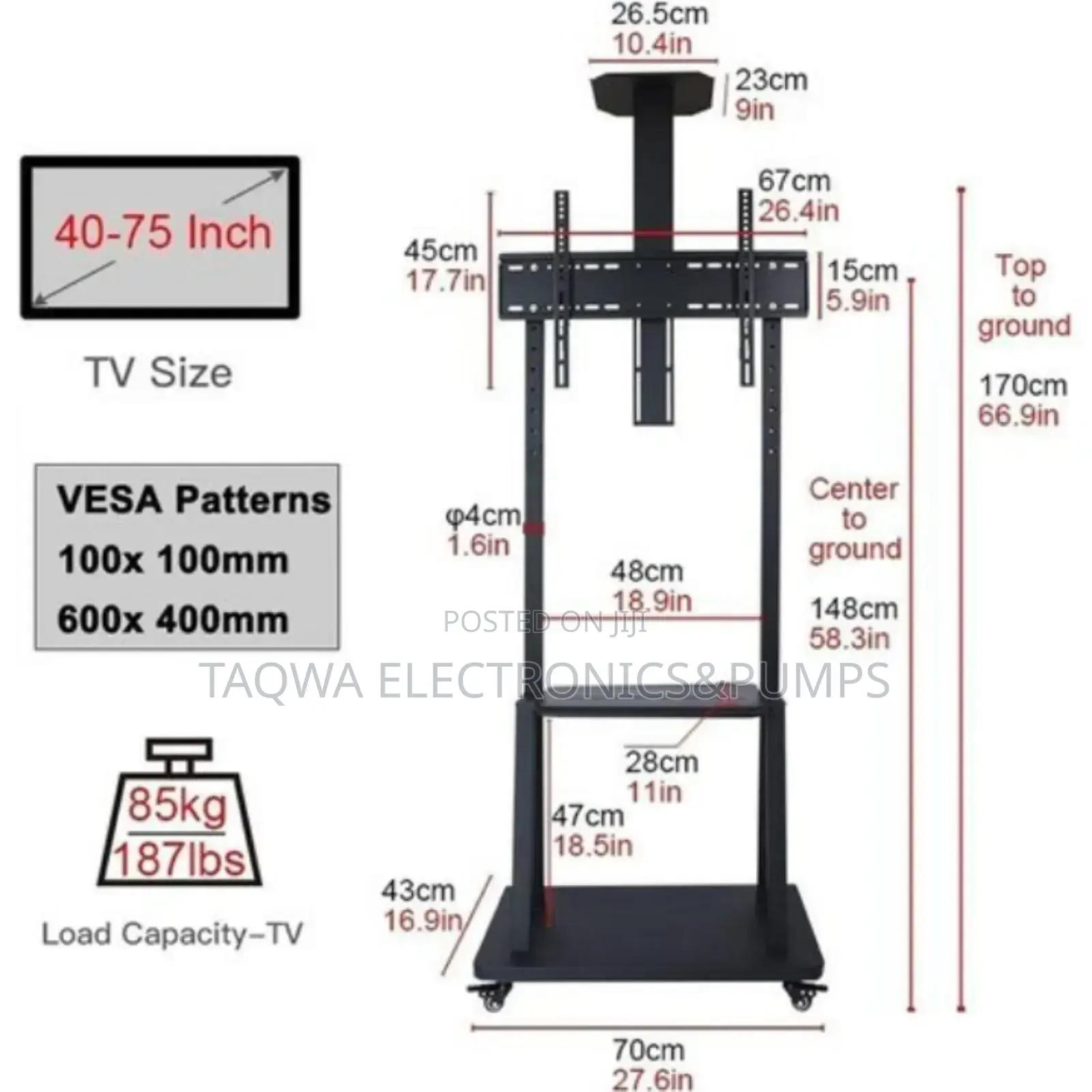 Lovely Mobile Tv Stand 32-75 Inches