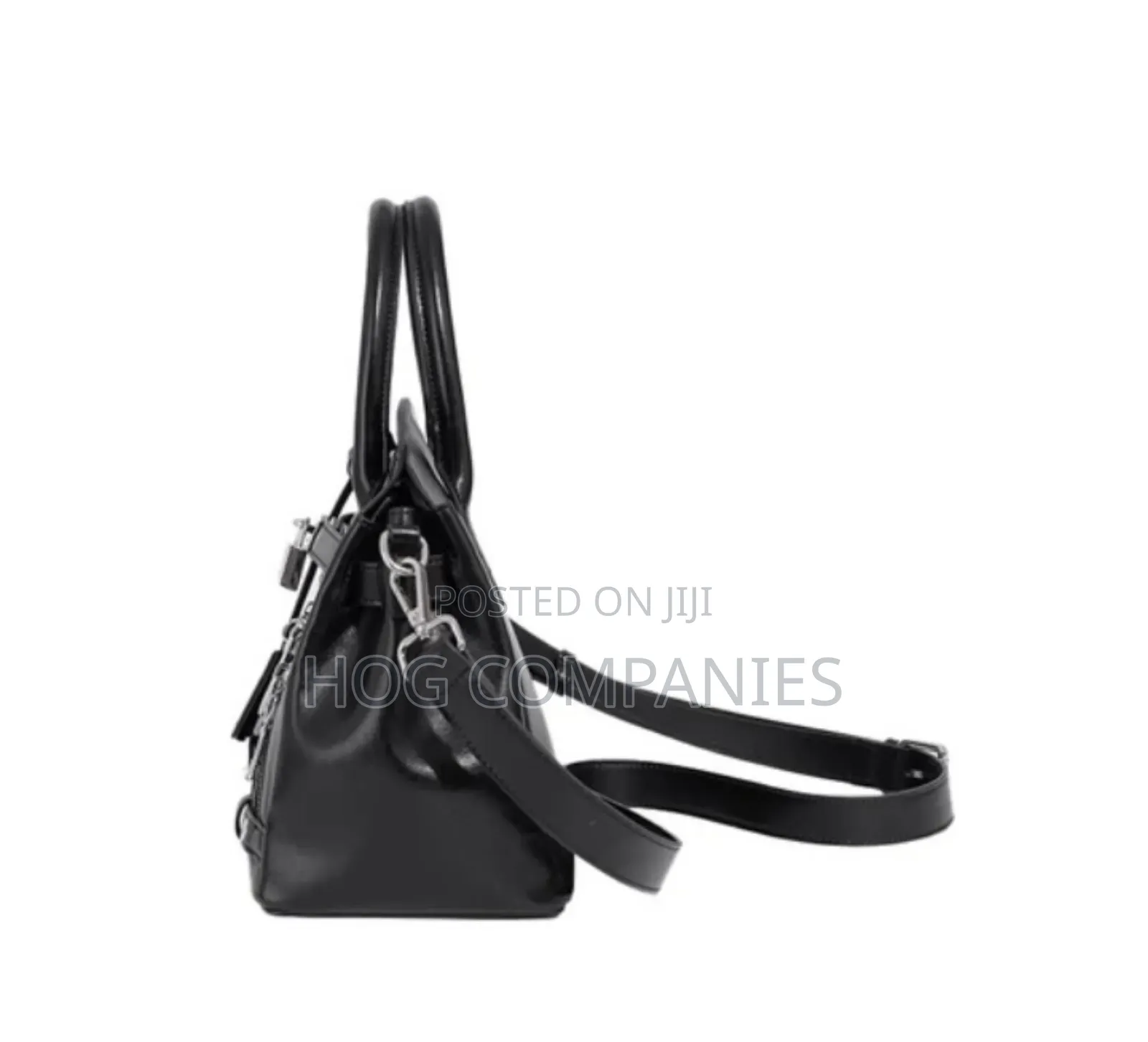 Quality Black Leather Travel Duffel Bag