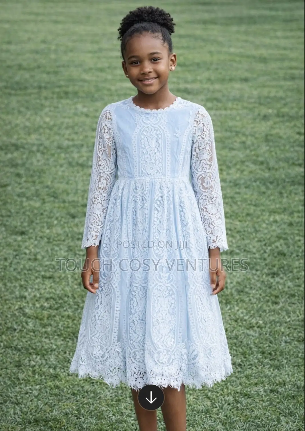 Elegant Fashionable Sea Blue Princess Dress